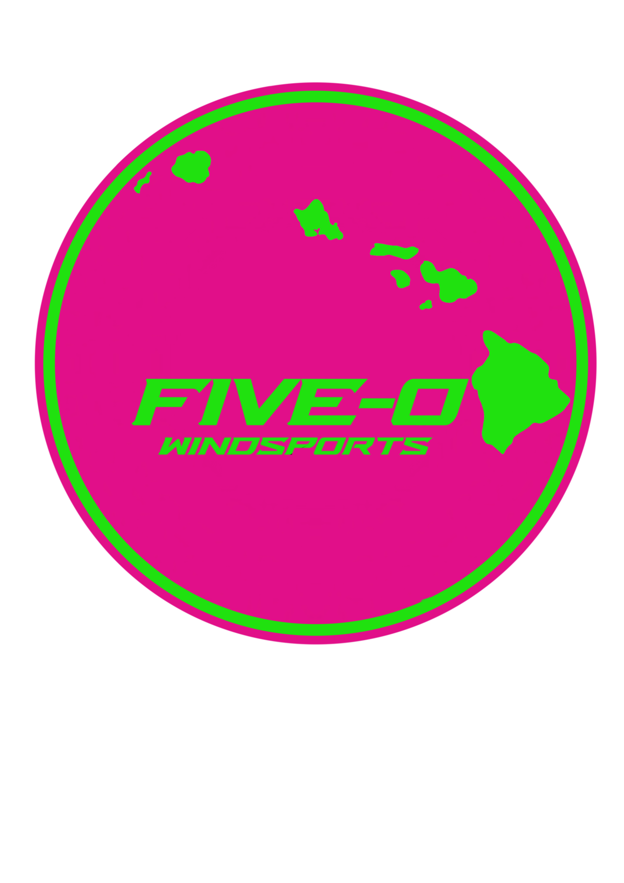 Five-O circle pink-green